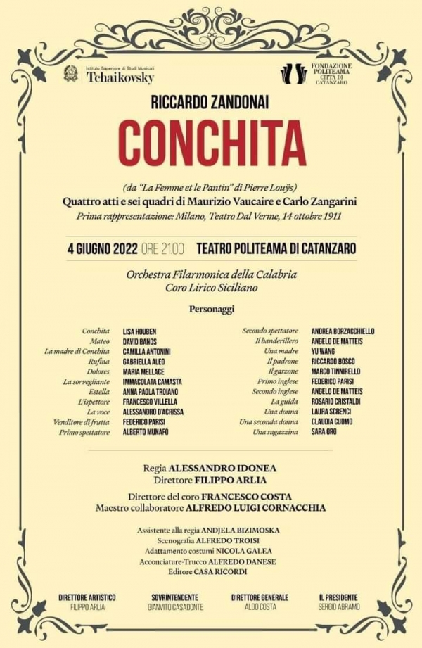 Maestro collaboratore - &quot;Conchita&quot; di R. Zandonai - Teatro Politeama, Catanzaro